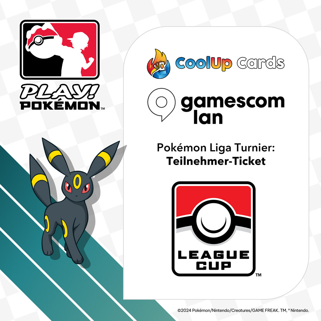 League CUP @gamescomLAN – 21.03.2026 / 14 Uhr – Pokémon Liga Turnier – Teilnehmer-Ticket CoolUp Cards